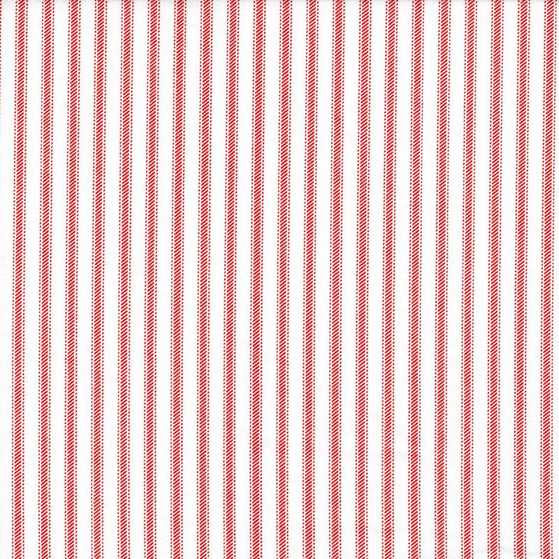 Rod Pocket Curtain Panels Pair in Classic Lipstick Red Ticking Stripe on White