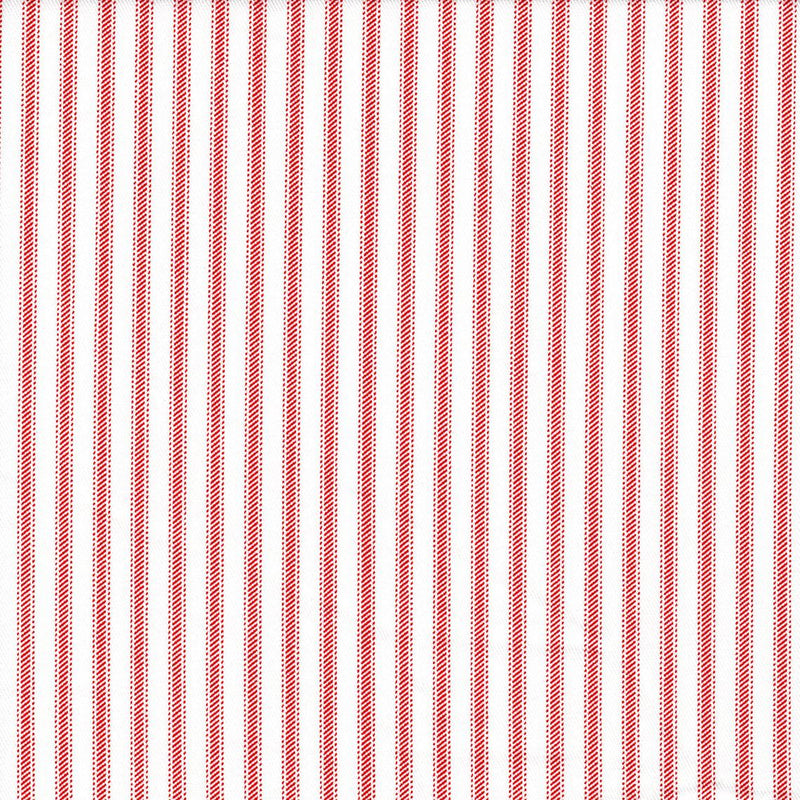 Rod Pocket Curtain Panels Pair in Classic Lipstick Red Ticking Stripe on White