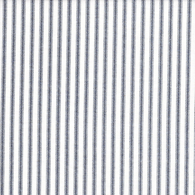 Rod Pocket Curtain Panels Pair in Classic Navy Blue Ticking Stripe on White