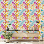 Voguish Brightly Leaves Wallpaper Chic