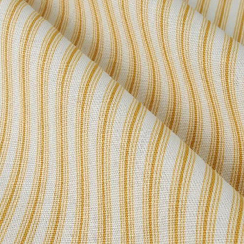 Gathered Bedskirt in Cottage Barley Yellow Gold Stripe