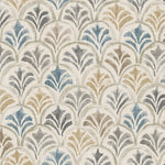 Shower Curtain in Countess Harbor Blue Scallop Watercolor