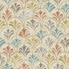 Shower Curtain in Countess Tuscan Scallop Watercolor- Blue, Terracotta, Gray, Tan