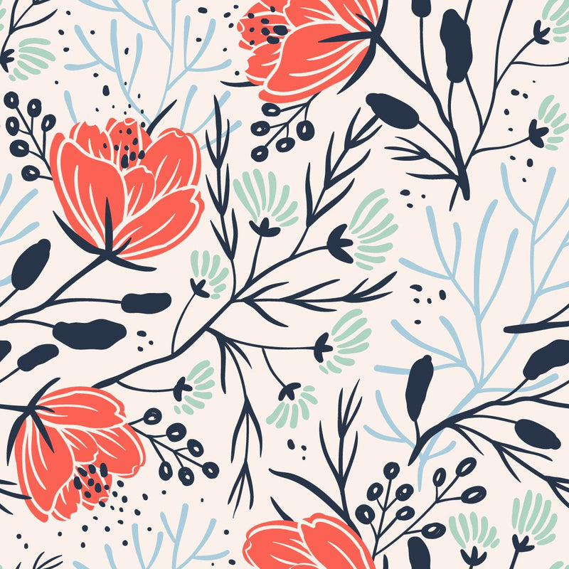 Attractive Red Flowers Wallpaper Fashionable