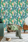 Parrots and Butterflies Wallpaper