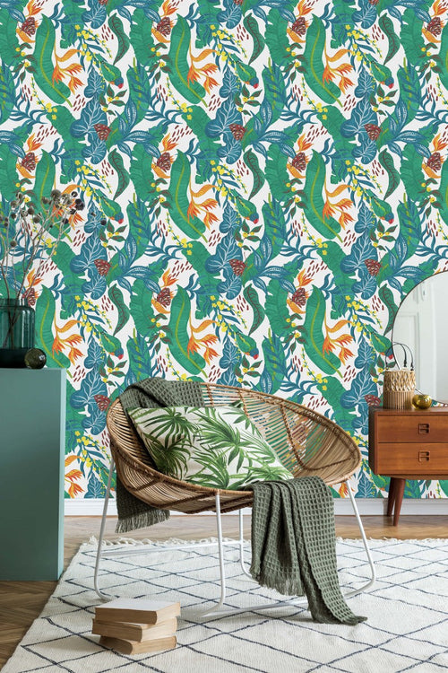 Parrots and Butterflies Wallpaper