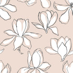 Beige Large Flowers Wallpaper