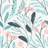 Stylish Blue Leaves Wallpaper Tasteful