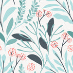 Stylish Blue Leaves Wallpaper Tasteful