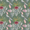 Green Wallpaper with Roses
