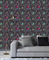 Birds and Butterflies on Dark Wallpaper