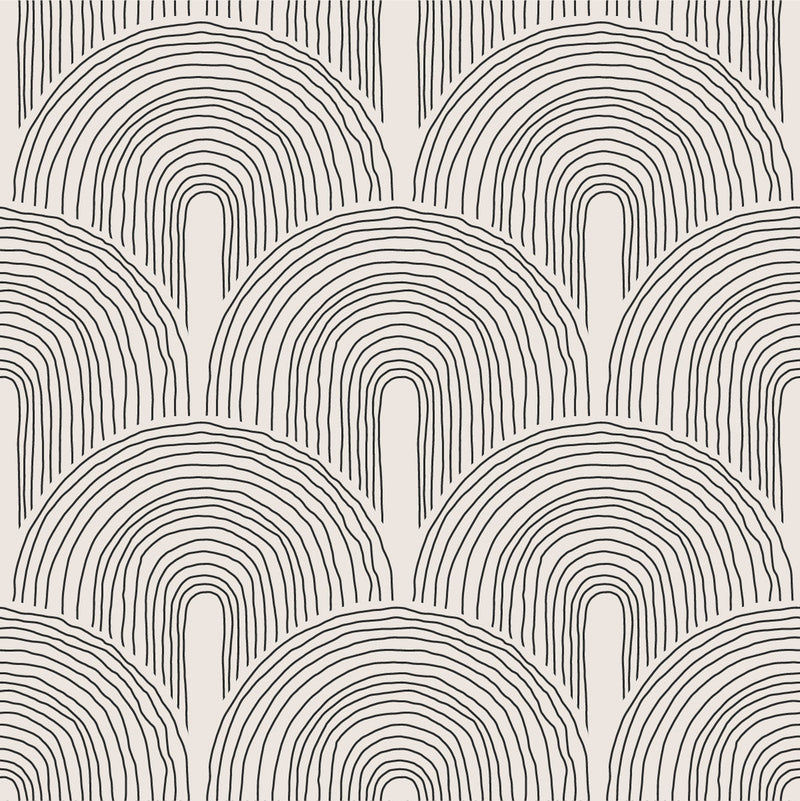 Black Arc Pattern Wallpaper