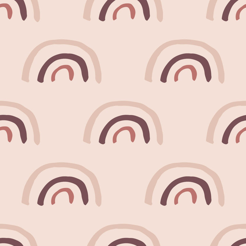 Modish Pink Wallpaper with Rainbows