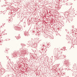 Contemporary Red Flowers Wallpaper Tasteful