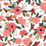 Pink Poppies on White Background Wallpaper