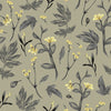 Yellow Flowers on Green Wallpaper