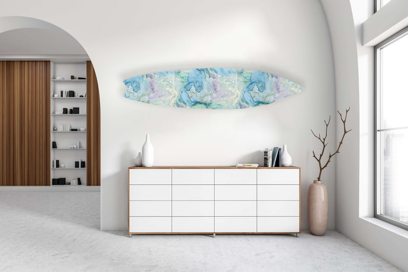 Abstract Marble Acrylic Surfboard Wall Art