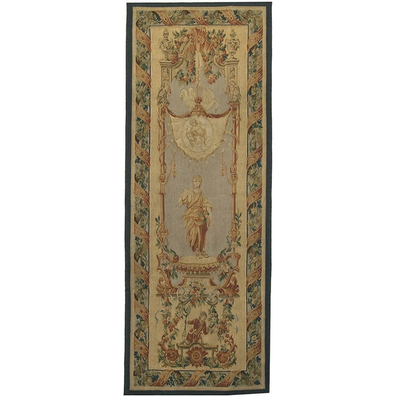 29" x 76" Hand woven aubusson tapestry with backing and rod pocket LT22