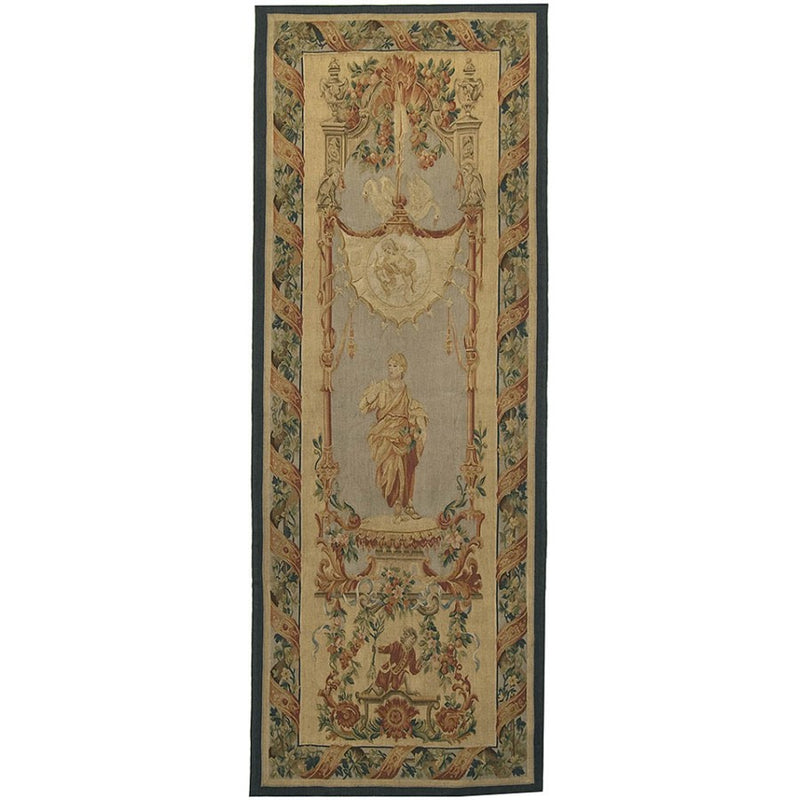 29" x 76" Hand woven aubusson tapestry with backing and rod pocket LT22