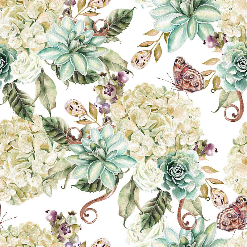 Plants and Butterflies Wallpaper