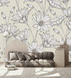 Beige Floral Wallpaper