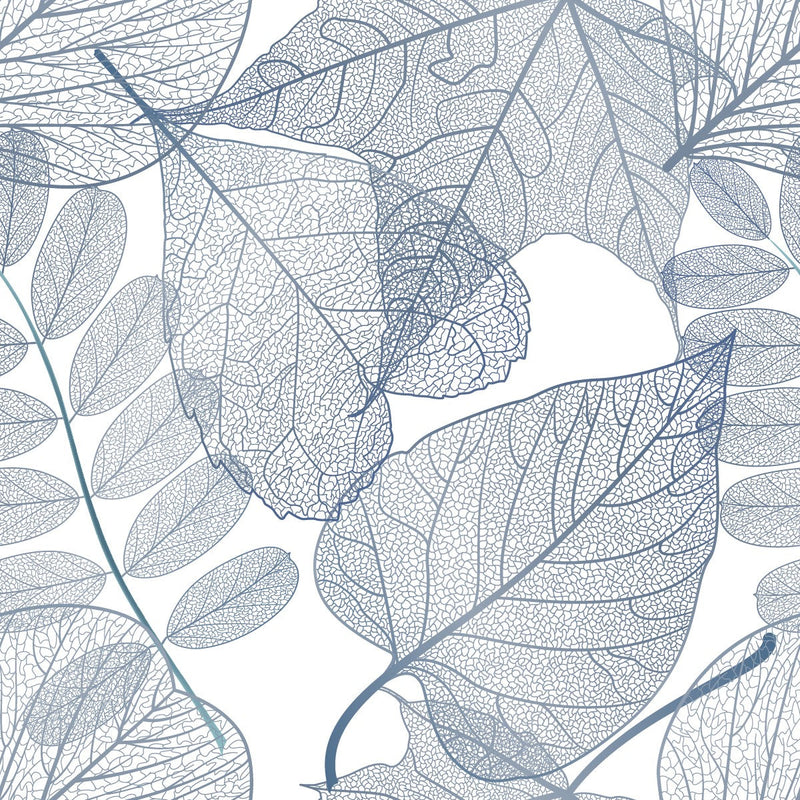 Fashionable Blue Leaves Wallpaper Fashionable Select