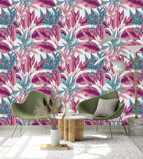 Pink Banana Leaves Wallpaper