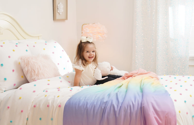 Rainbow Tufted Dot Comforter Set