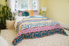 Waffle Cotton Knit Tassel Fringe Blanket/Coverlet