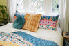 Waffle Cotton Knit Tassel Fringe Blanket/Coverlet