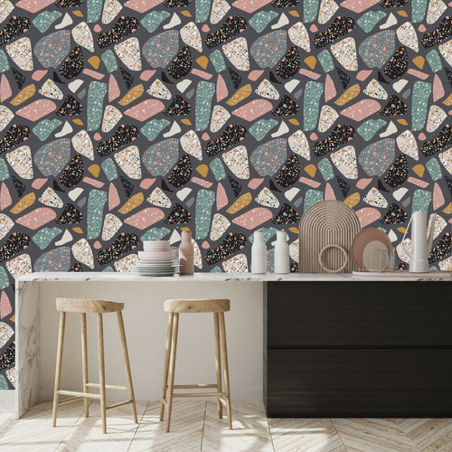 Multicolored Stones on Wallpaper