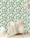 Stylish Green Leaves Wallpaper Chic High-Quality