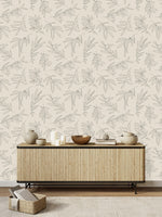 Fashionable Olive Tree Pattern Wallpaper Fashionable