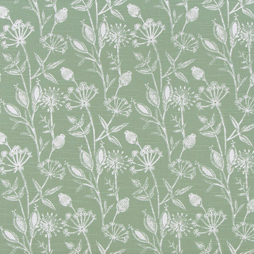 Tailored Tier Curtains in Daman Spruce Green Floral