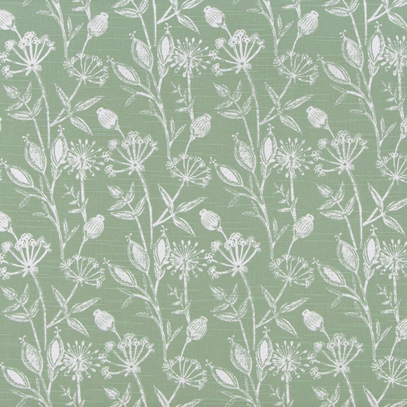 Tailored Tier Curtains in Daman Spruce Green Floral