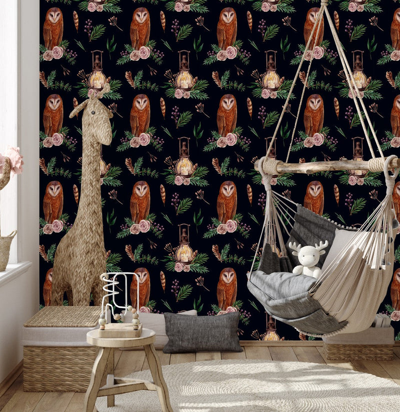 Dark Wallpaper with Owl