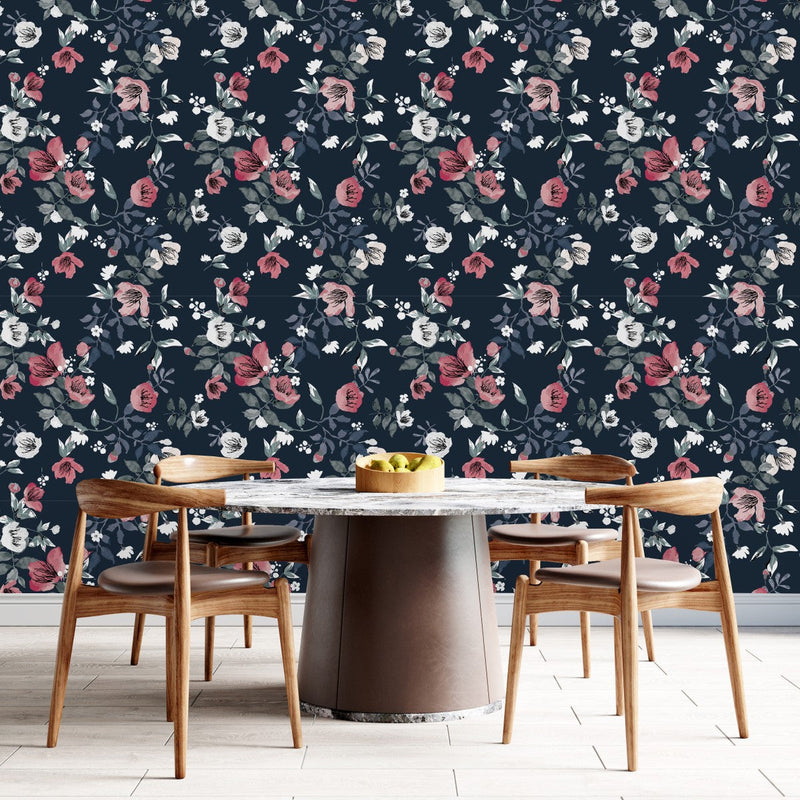 Red and White Flowers Wallpaper