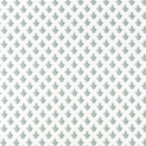 Tailored Tier Cafe Curtain Panels Pair in Dyann Spruce Green Floral - Small Scale