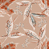 Beige Wallpaper with Leaves and Berries