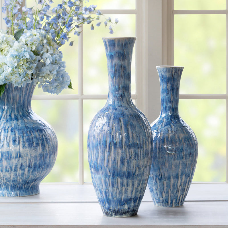 Lovecup Vibrant Blue Glaze Tall Porcelain Vase L736