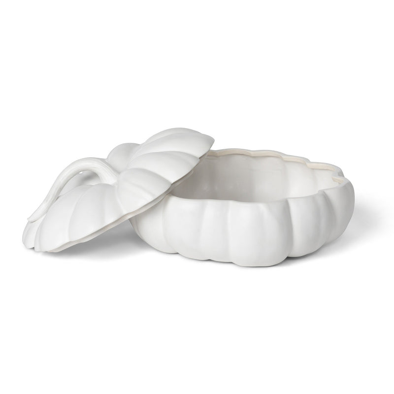 Lovecup Matte White Lidded Ceramic Pumpkin Bowl Large L271