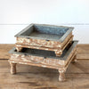 Lovecup Galvanized Standing Metal Farmhouse Trays, Set of 2 L985