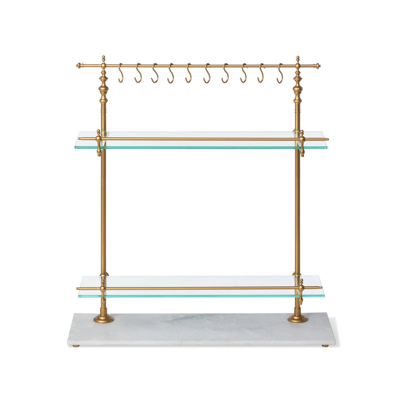 Lovecup White Marble and Brass Bistro Rack L057