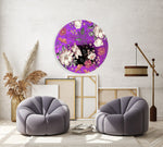 Floral Pattern Printed Mirror Acrylic Circles
