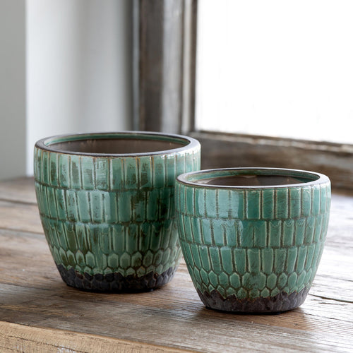 Green Glazed Pot, Large L664