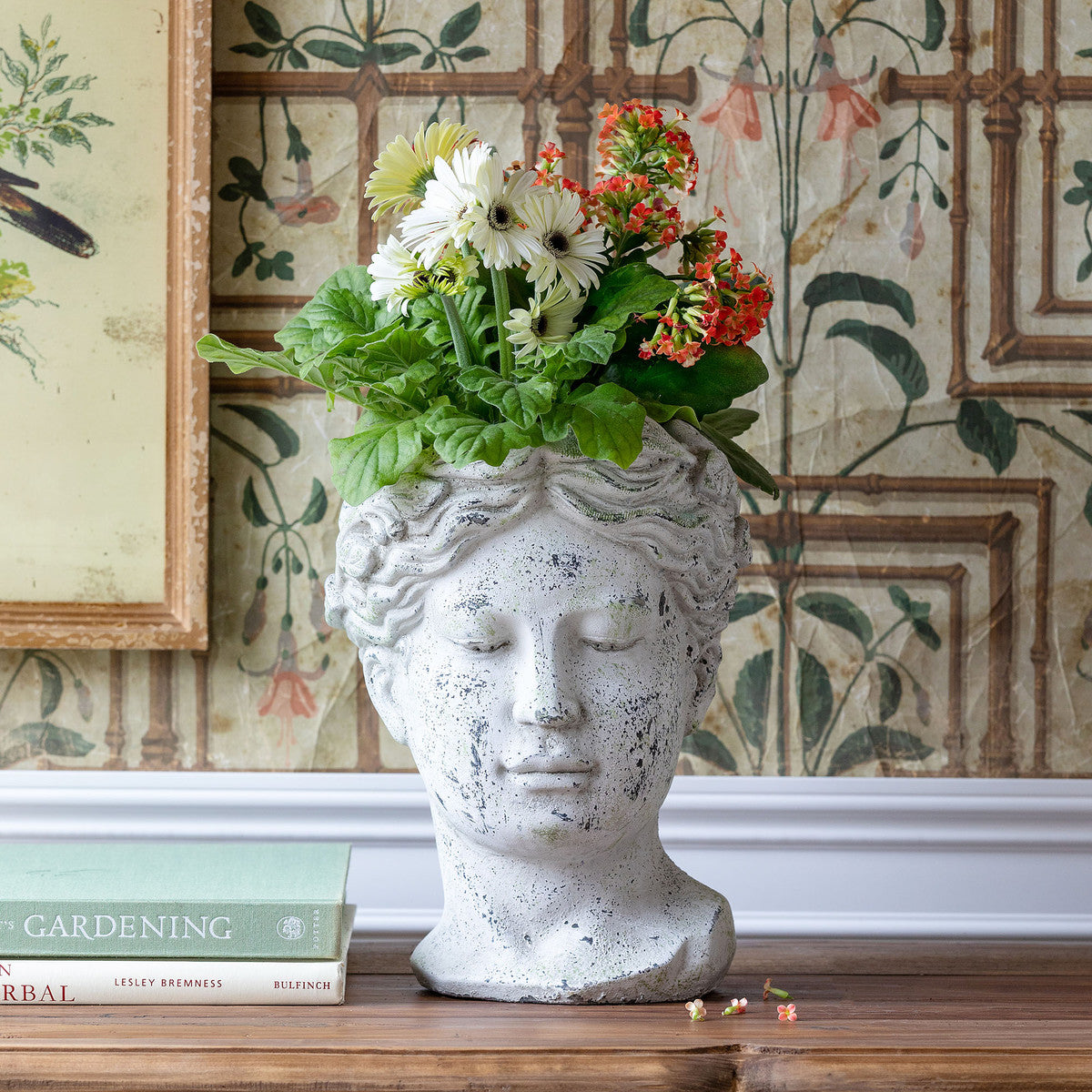 head bust planter pot Park Hill Concrete Bust Planter Large
