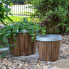 Lovecup Galvanized Lined Wooden Planters, Set of 2 L097