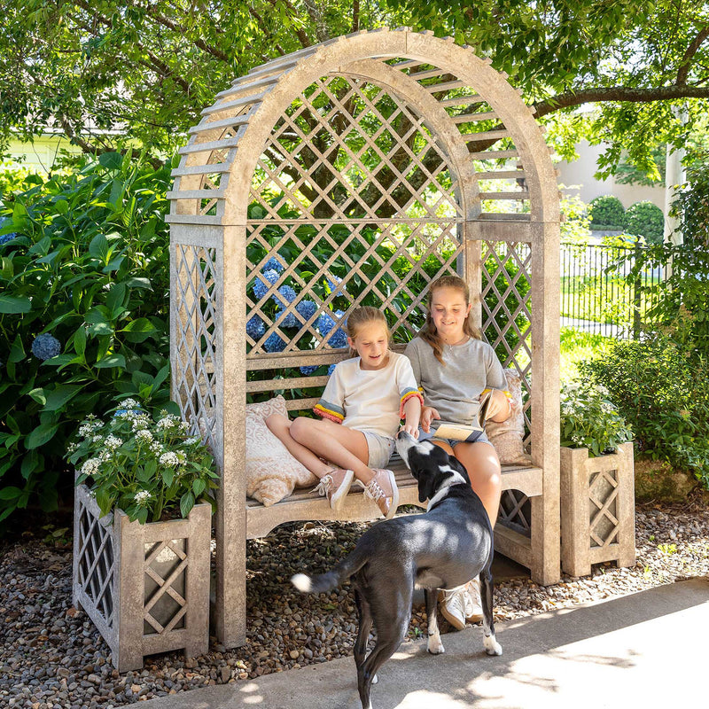 Iron Garden Trellis with Bench L205