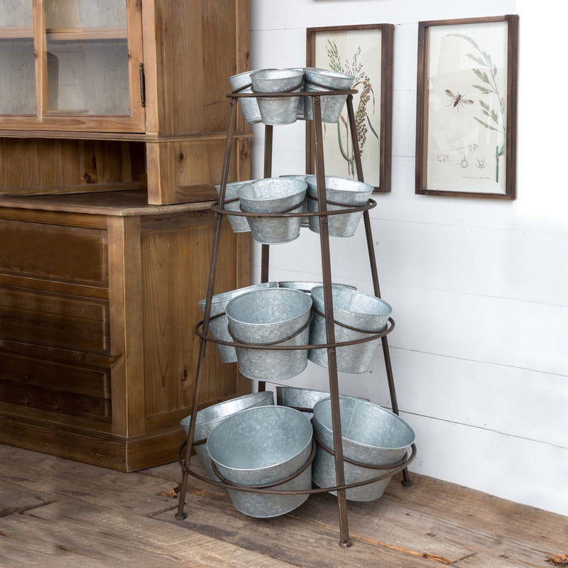 Galvanized Metal 3-Tier Storage Shelf