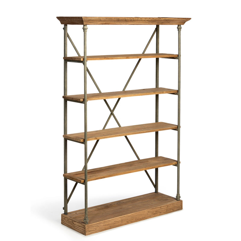 Brogdon Manor Elm and Iron Bookshelf L531